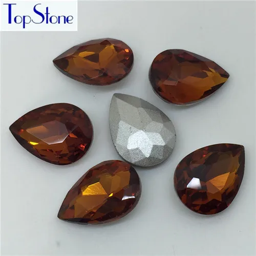 Red coffee TopStone все цвета стекло кристалл заостренный назад слезы Стразы 7x10,10x14,13x18,18x25,20x30 мм платье камень - Цвет: Red coffee