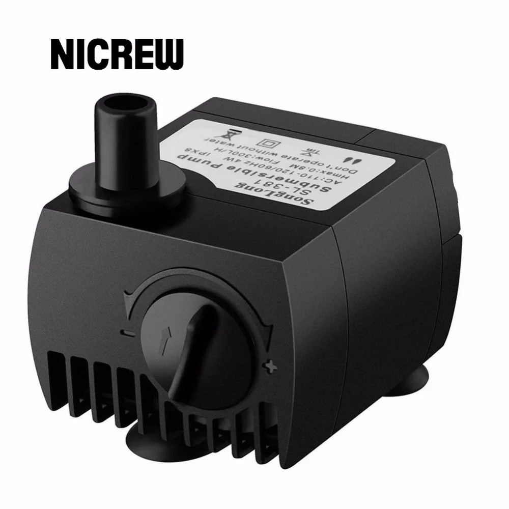 water pump Nicrew погружной водяной насос для аквариума, пруда, аквариума, фонтана, водяной насос, помпэ Гидропоника с 1,4 м шнуром питания - Цвет: water pump
