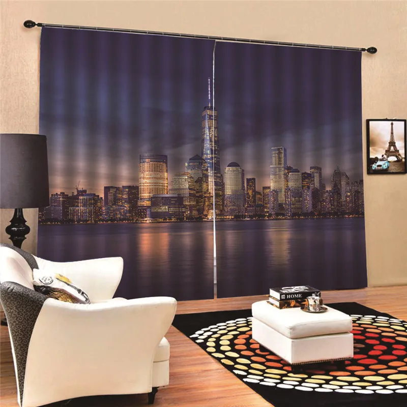 Oil Painting Paris Chinese Customized 3D Blackout Curtains Living Room Bedroom Hotel Window Drapes Para Rideaux Pillowcase