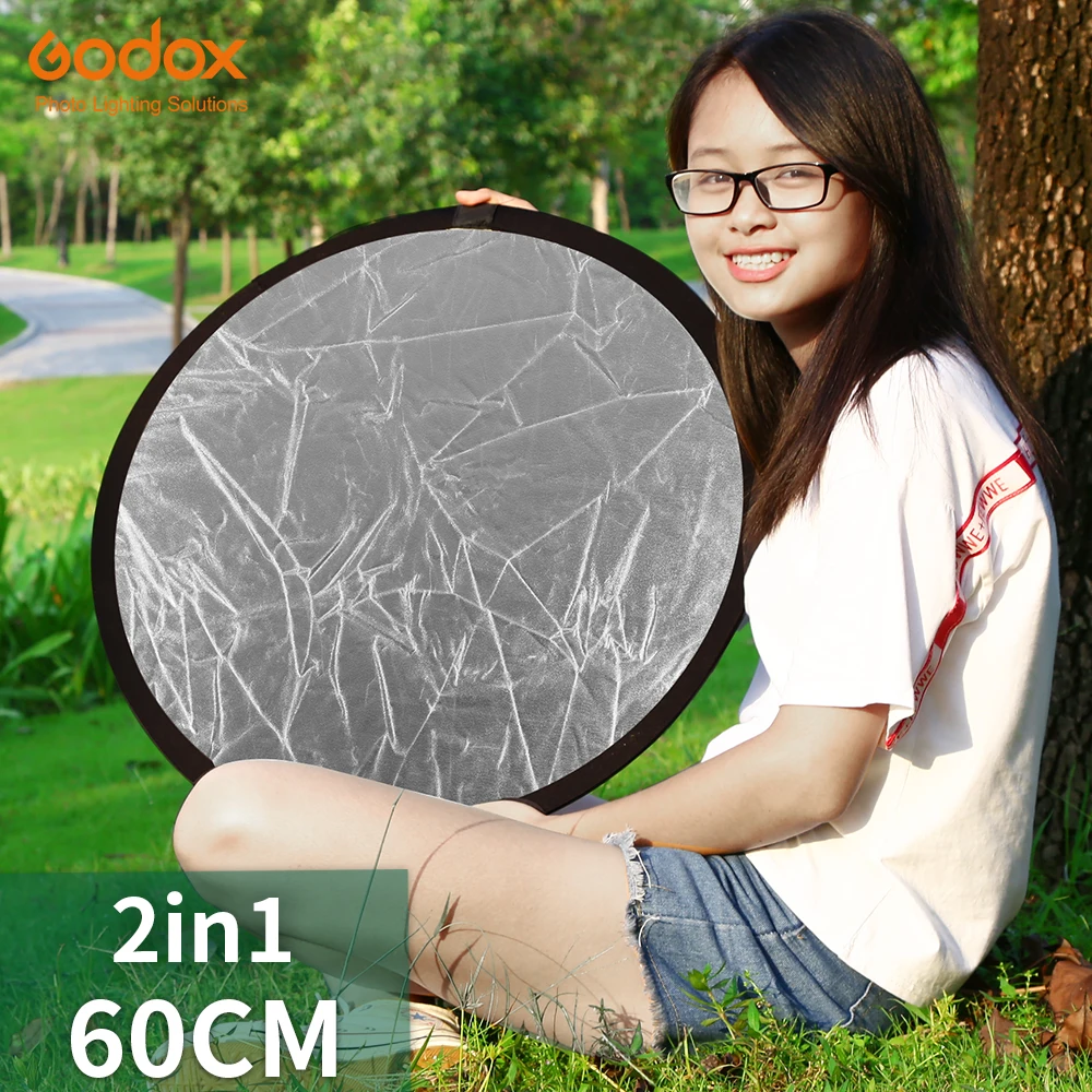 

Godox 24" 60cm 2 in 1 Portable Collapsible Light Round Photography Reflector for Studio Multi Photo Disc