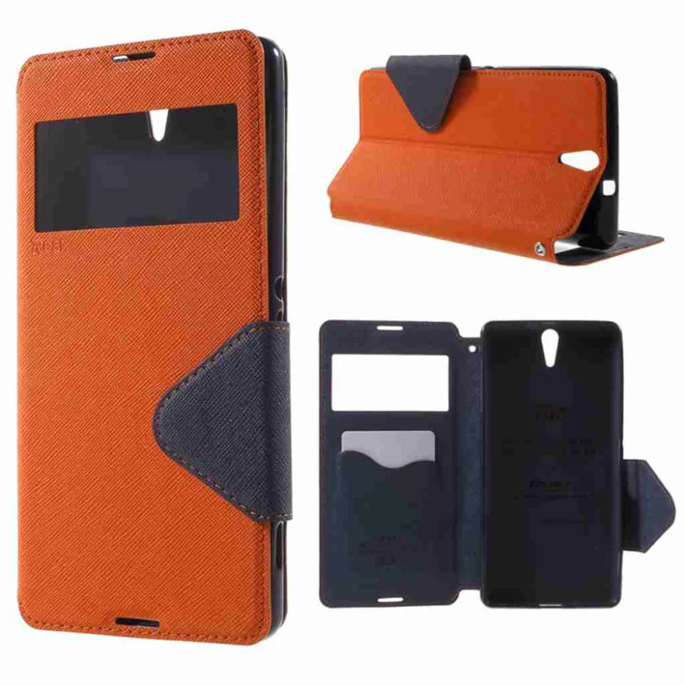 For Xperia C5 Case original ROAR KOREA Diary View Window Leather Phone Bag Cover for Sony
