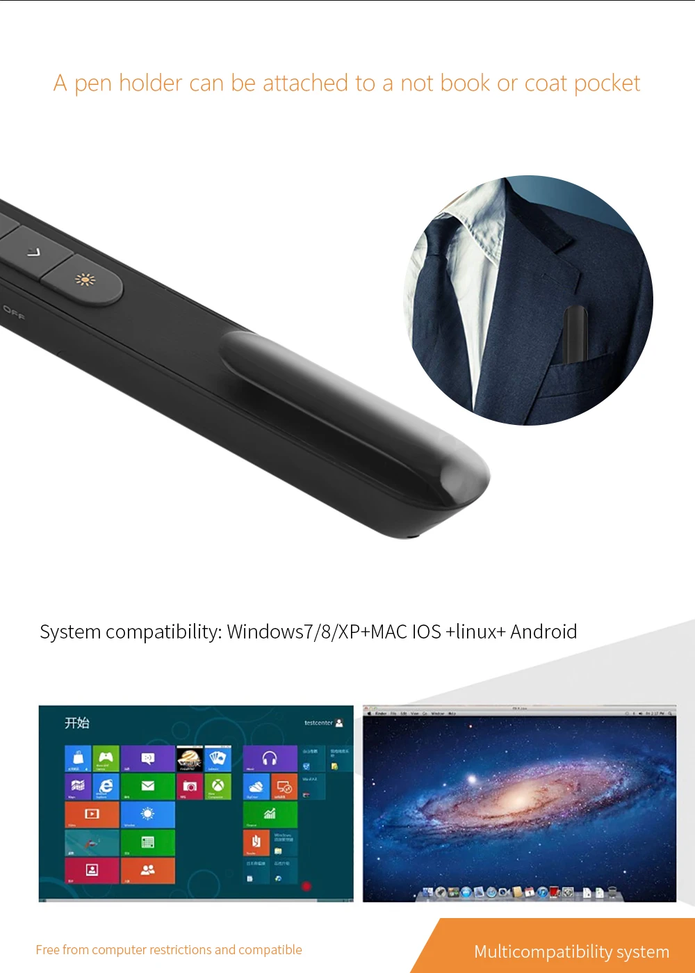 ThundeaL 2,4 ГГц USB беспроводной Презентер красная лазерная указка PPT RF дистанционная указка для Powerpoint проектор для презентаций ПК