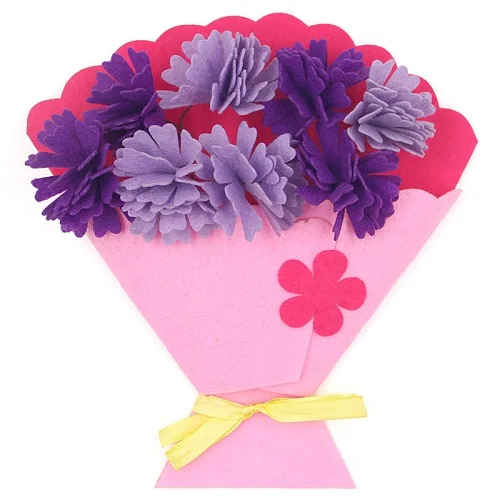 Игрушка для детей ремесло игрушка DIY цветок пучок нетканый ручной Букет детский сад обучающая развивающая игрушка цветочный горшок горшечный реквизит - Цвет: pink