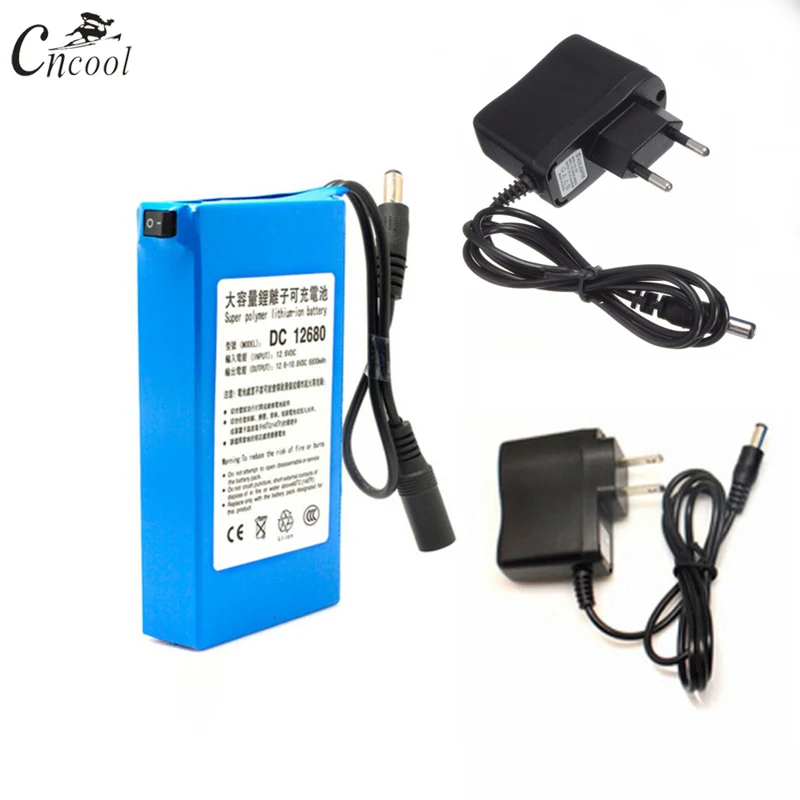 

Cncool DC12680 6800mAh Rechargeable Battery DC 12V Lithium Li-ion Battery Pack US/EU Plug For Cameras camcorders Accumulator