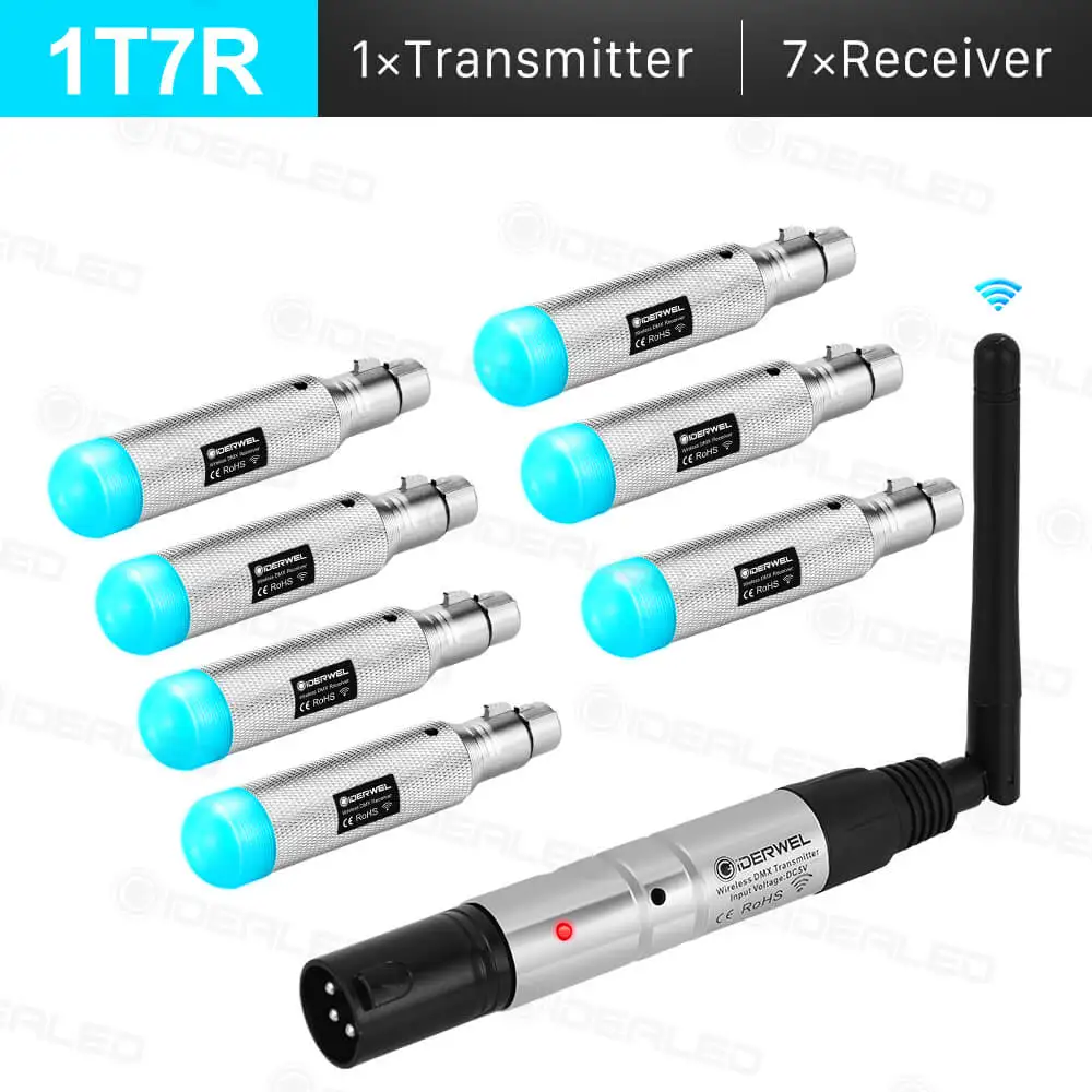 1T7R Dmx светильник с эффектом батареи беспроводной 2,4 GISM 500 м Dmx512 приемник передатчик дальность связи приемник Музыка DJ клуб диско - Color: 1T7R