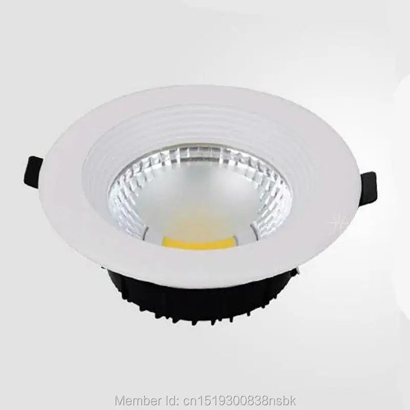 (10 шт./лот) толстые Корпус High Lumen 5 W 7 W 12 W 15 W 20 W 30 W вниз свет COB светодиодные светильники затемнения Встраиваемые потолочные лампы