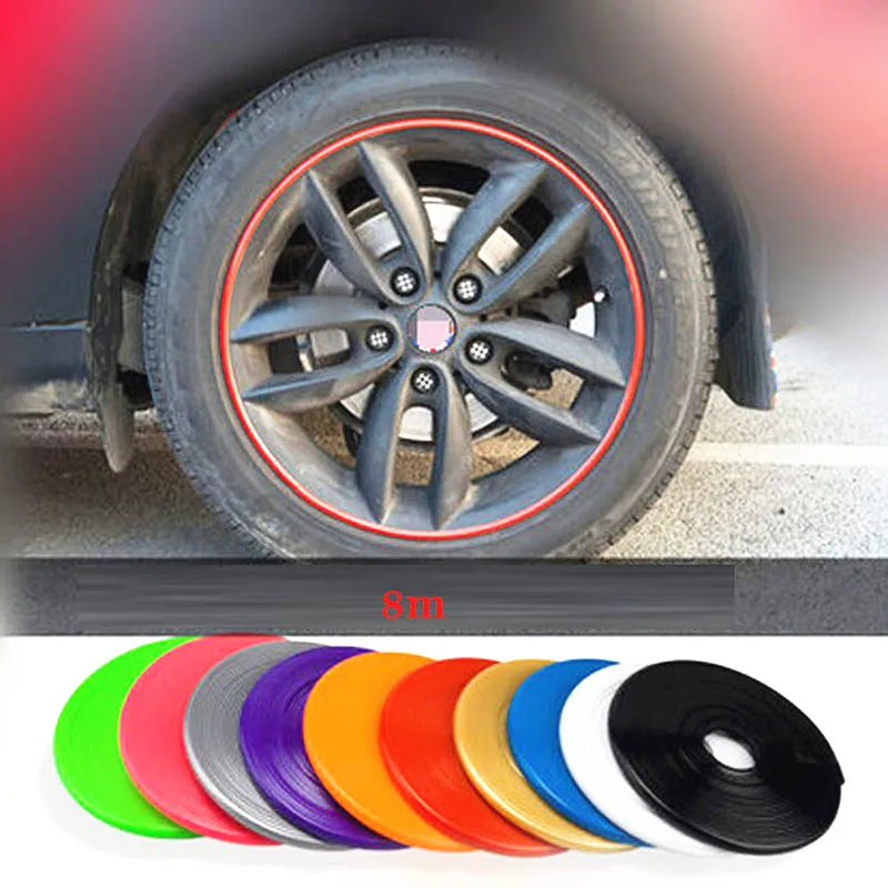 8 M Car Wheel Trim Decorative Ribs Rim Protector For Kia Rio K2 K3 K5