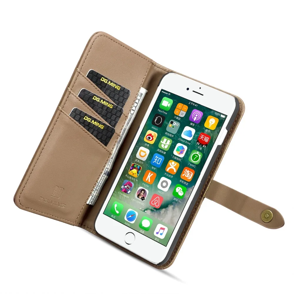 Сплит Магнитный флип-чехол для телефона iPhone 6 6S 7 8 Plus роскошный чехол из кожи ПУ и ПК задняя чехол для iPhone 8 8plus чехол Funda