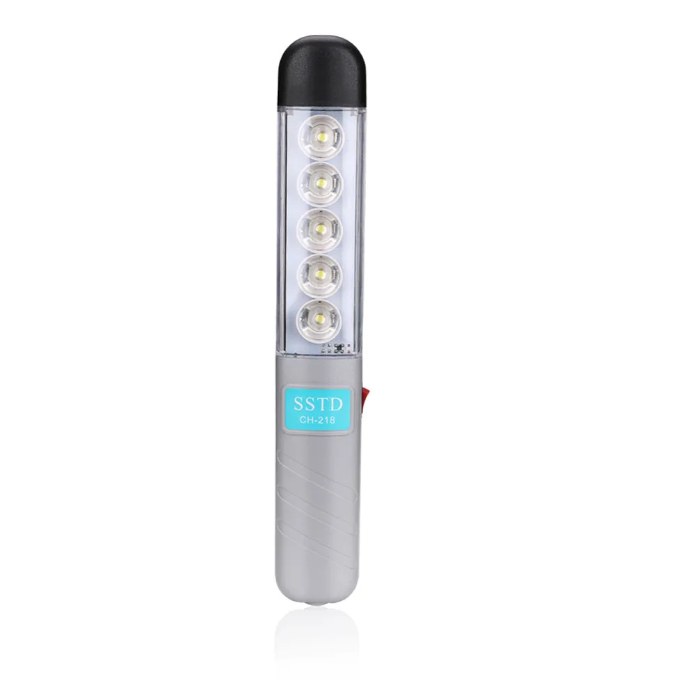 Портативный 5 светодиодный перезаряжаемый рабочий светильник, магнитный флэш-светильник фонарь, пластиковый литий-ионный светильник 31,8*4,7 см 210 г#5S12 - Цвет: Gray