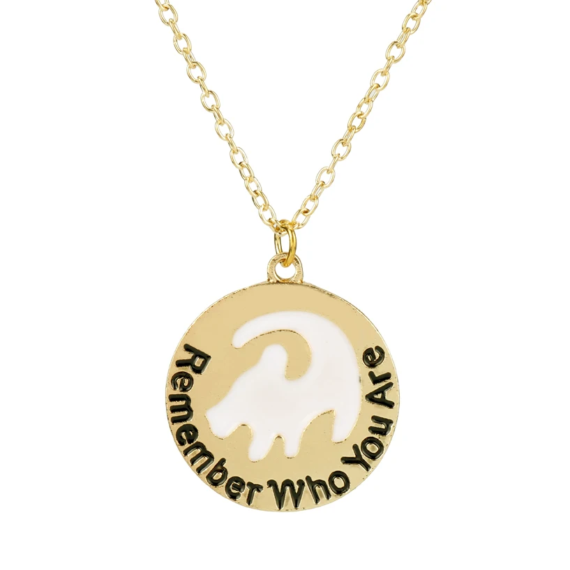 

Movie The Lion King Necklace Cartoon Remember Who You Are Lion Coin Pendant Necklace Chain Accessories