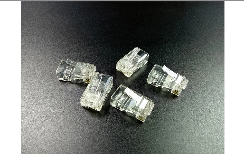 100 шт./лот Cat6 Cat5/5e RJ45 разъем 8P8C модульный кабель Ethernet Глава Plug 24 К позолоченный обжимной сети RJ 45 разъем Cat6