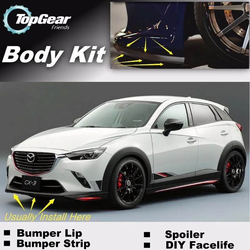 Для Mazda CX3 CX-3 CX 3 Akari бампер для губ/передний спойлер дефлектор для TOPGEAR друзья Тюнинг автомобилей/обвес/полоса юбка