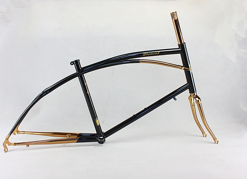 Excellent Reynolds 525 Chrome molybdenum steel 20 inch  BXW  Bike frame Copper plated frame DIY  bike frame touring bicycle frame 46cm 7
