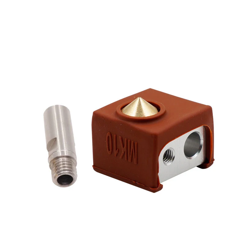 MK10 экструдер Hotend комплект блок нагревания сопла резьба Heatbreak горла силиконовая крышка 3d принтер запчасти LSMK99