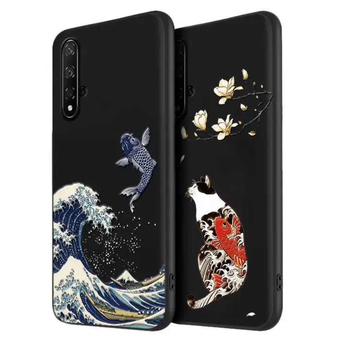 Чехол NOVA5 с большим тиснением для телефона Huawei nova 5 pro 5i 4 4e 3 3e 3i чехол канагавой