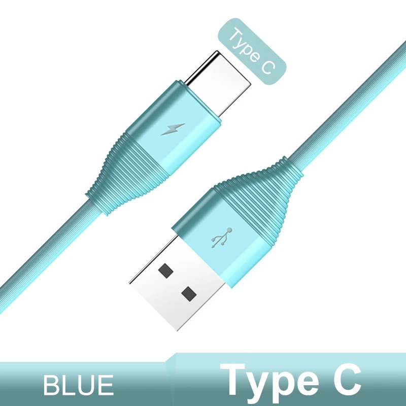 Blue Type C TOTU USB кабель для iPhone XS Max XR X 8 Быстрая зарядка зарядное устройство USB-C Шнур Micro usb type C кабель для Android мобильного телефона - Цвет: Blue Type C