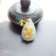 yu xin yuan natural he tian jade 18k gold tian shi fashion charm women men pendant fine jewelry yuan tian xml update language