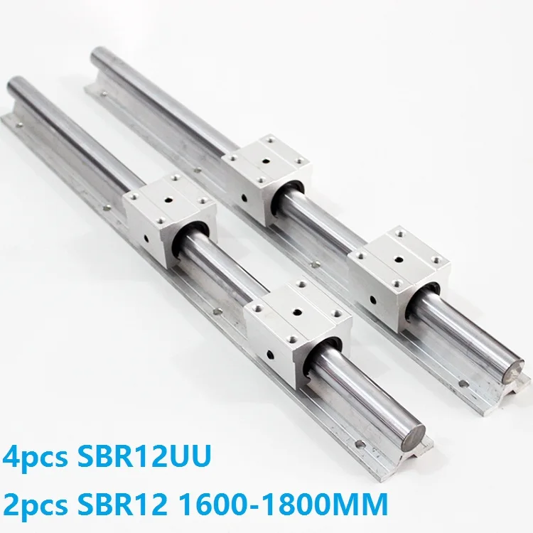 2 шт. SBR12 1600 мм/1700 мм/1800 мм опорная рельсовая линейная направляющая + 4 шт. SBR12UU линейные опорные блоки CNC фрезерные детали 2 шт. SBR12 1600 мм/1700 мм/1800 мм опорная рельсовая линейная направляющая + 4 шт. SBR12UU линейные опорные блоки CNC фрезерные детали