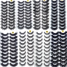 Новое предложение, партиями по 3/5/10 пар натуральные накладные Искусственные ресницы длинные Макияж 3d норковые ресницы серо-коричневого цвета для красоты 57