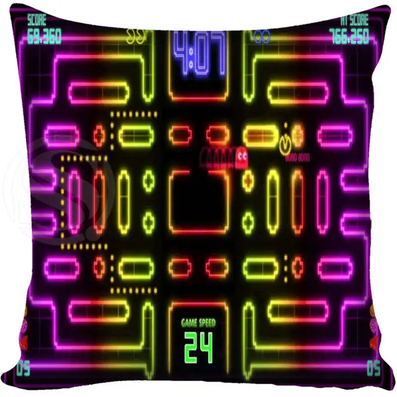 Наволочки Pacman Gamer, Высококачественная Подушка на молнии, 35x35 см, 40x40 см, 45x45 см, 60x60 см, наволочка с двумя сторонами, на заказ, Ваш образ - Цвет: Pillowcase