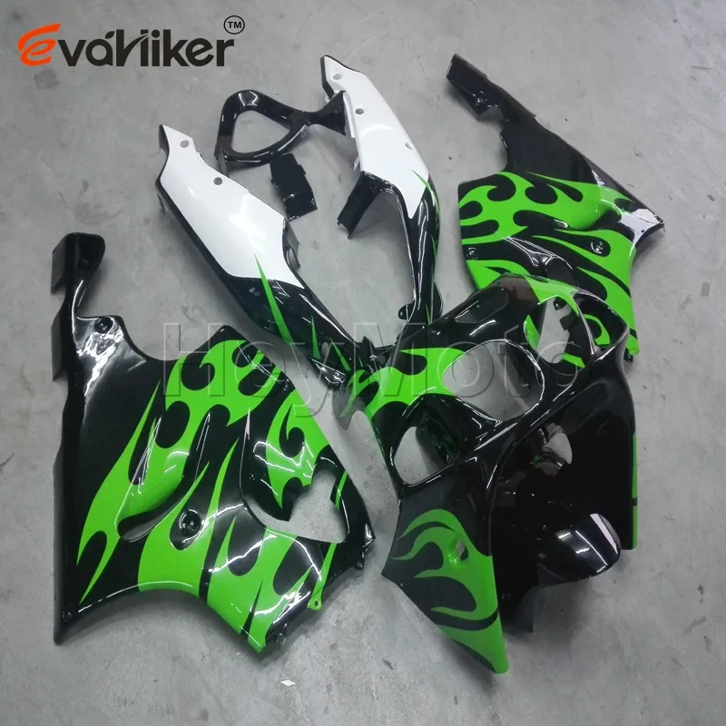 Пользовательские мотоцикла Обтекатели для ZX7R 1996 1997 1998 1999 2000 2001 2002 2003+ Неокрашенный Обтекатель+ 5 подарки+ винты+ АБС-пластик зеленый пламя H3 - Цвет: A