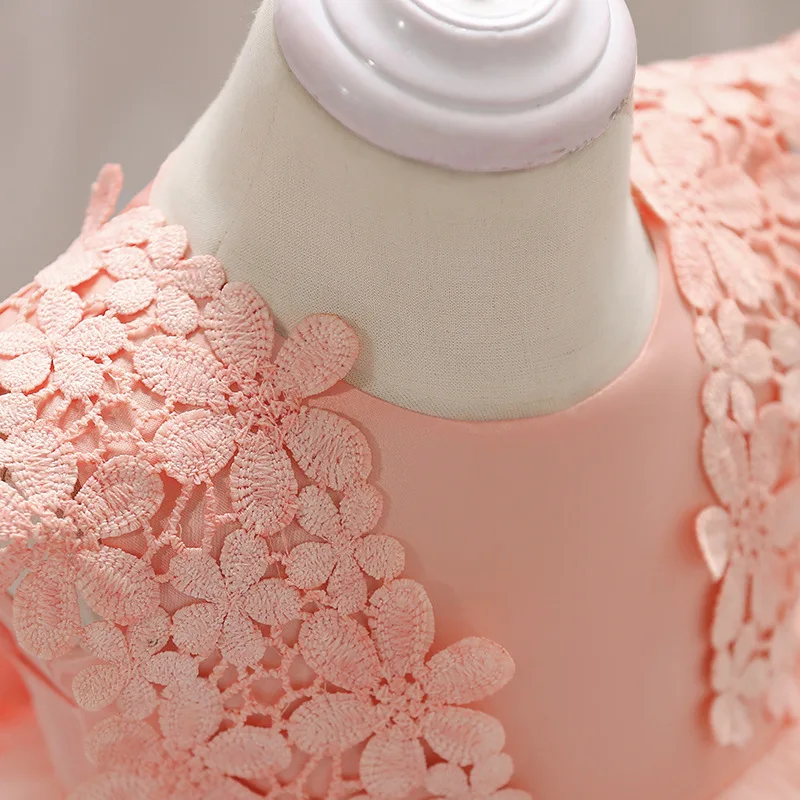 U-SWEAR г., шифоновые кружевные платья с цветочной аппликацией для маленьких девочек бальное платье без рукавов длиной до щиколотки