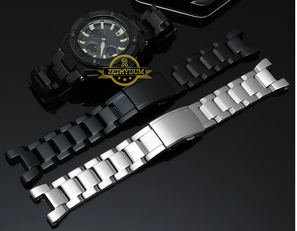Высокое Качество Твердая нержавеющая сталь браслет для Casio GST-B100/S130/W300GL/400G/W330 GST-W120L/S120/W130L/S100/S110 ремешок для часов