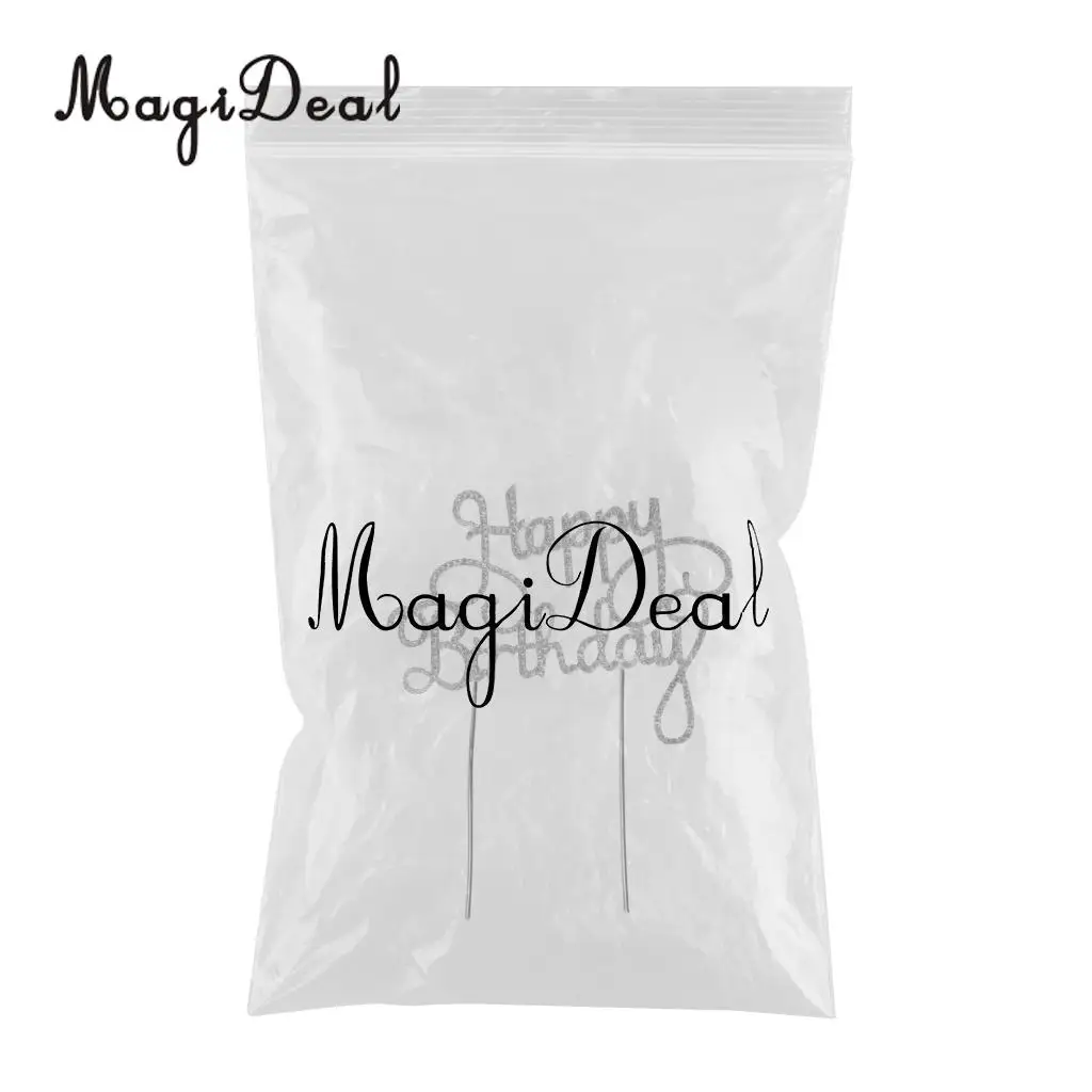 MagiDeal сверкающий горный хрусталь с днем рождения монограмма для торта буквы торт Топпер украшения торта для празднования украшения