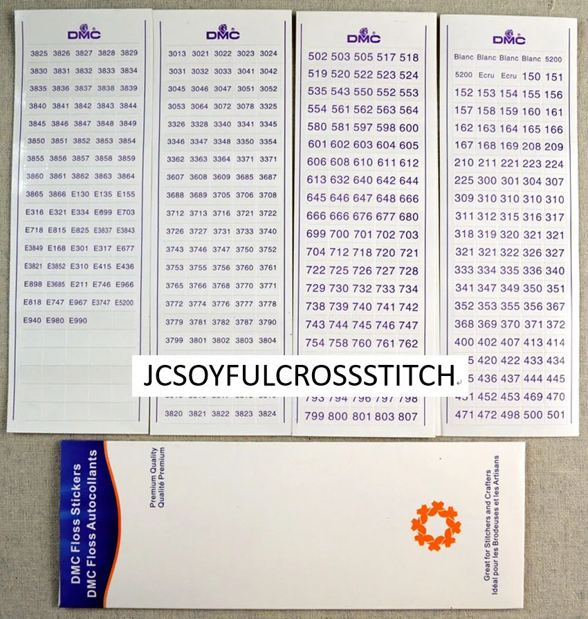 wholesale cross stitch floss number stickers DMC number sticker