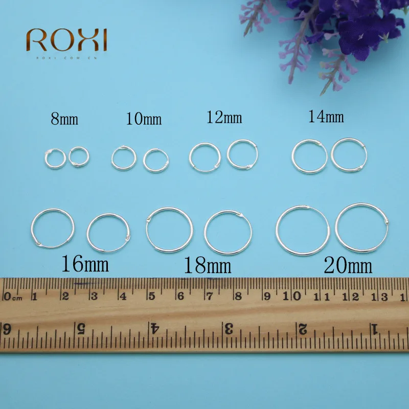 Круглые серьги-кольца 925 пробы серебра 8 мм, 10 мм, 12 мм, 14 мм, 16 мм, 18 мм, 20 мм женские серьги круглые минималистичные ювелирные изделия Z4