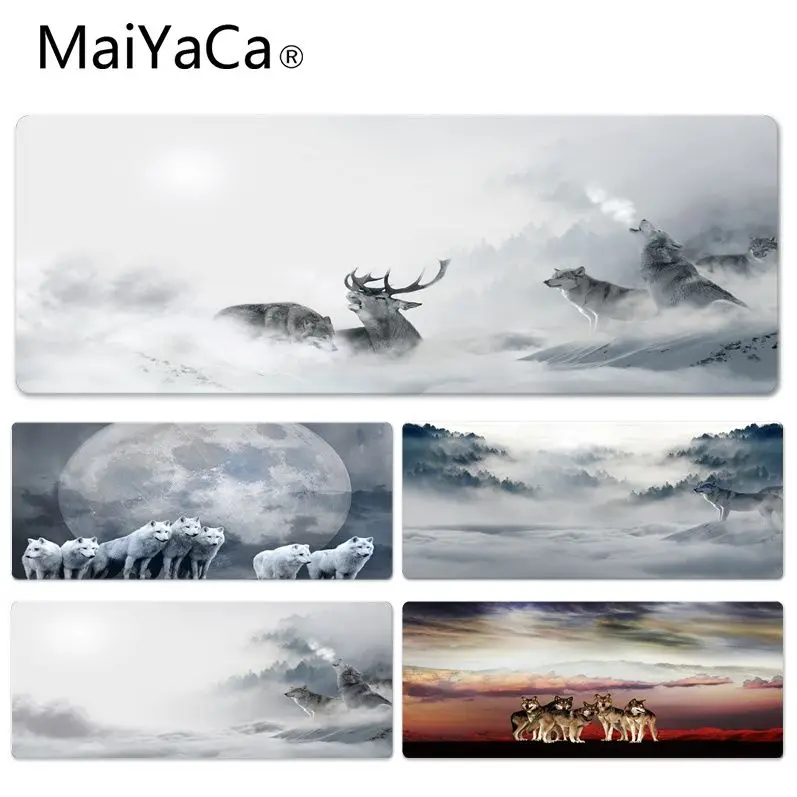 MaiYaCa Белый Волк компьютерные игровые коврики размер для 30x90 см Скорость версия коврики для игровой мыши