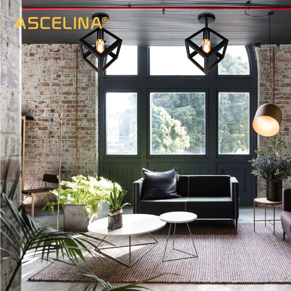  Vintage Ceiling Lamp Industrial ceiling light rectangle Ceiling Lighting triangle LED ceiling light - 32669371143