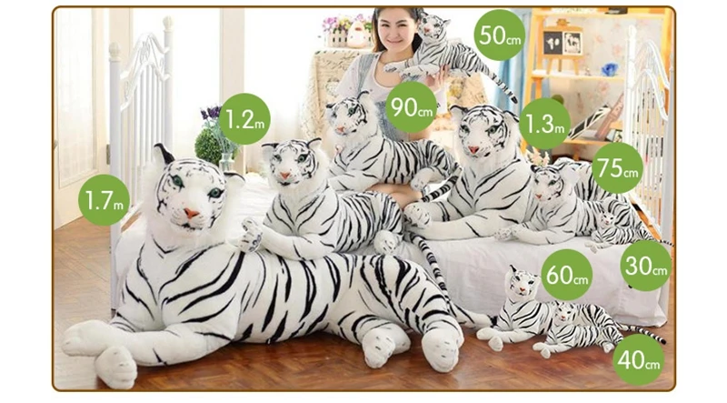 Dorimytrader Simulation Animal Tiger Plush Toy Large Stuffed Animals Realistic Tigers Toys for Children Gift Home Decoration 170cm (2)