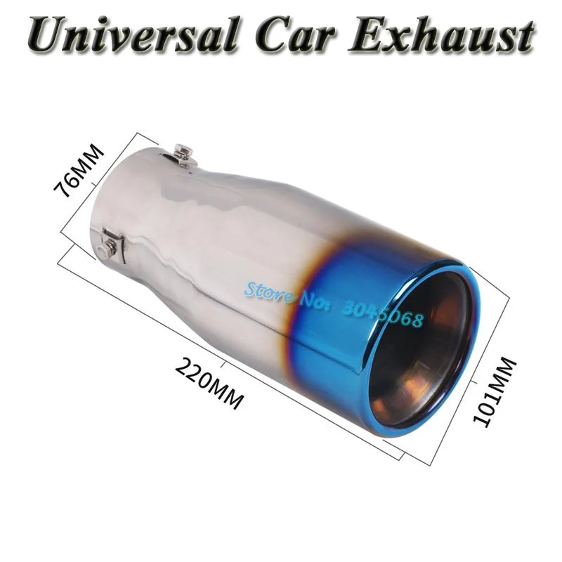 Универсальный автомобильный выхлопная труба akrapovic для внедорожник глушитель Совет отделка из нержавеющей стали изменение заднего хвост горло лайнер аксессуары - Цвет: 220MM