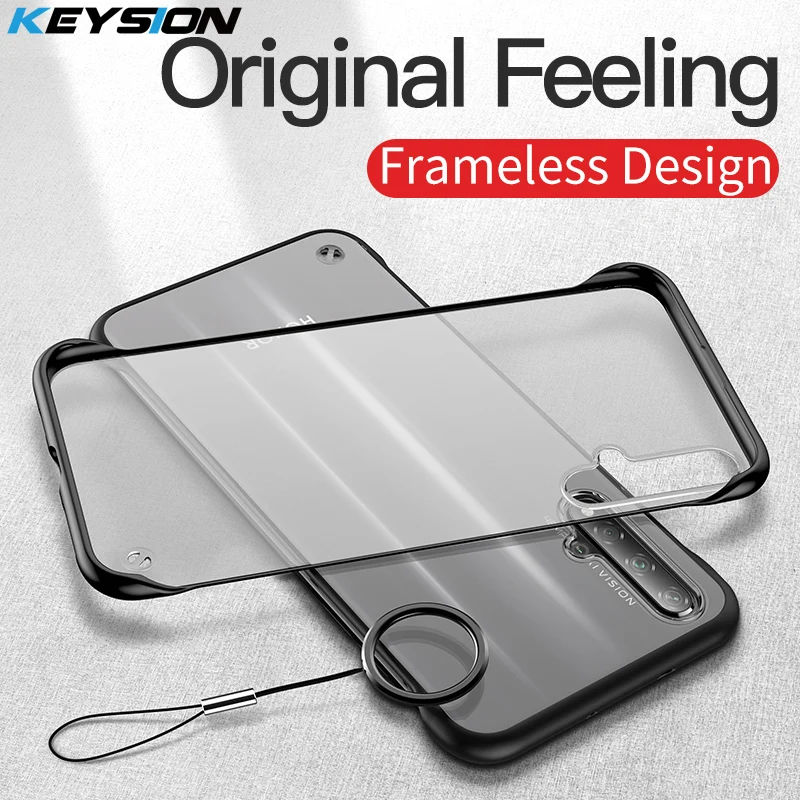 

KEYSION Frameless Case for Huawei Honor 20 Pro Case Transparent PC+TPU Silicone for Honor View 20 Coque Funda Cover for Honor 20