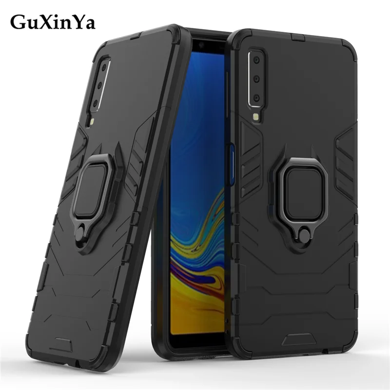 Чехлы для телефонов Guxinya для samsung Galaxy A7, чехлы, роскошная броня, крышка с магнитным кольцом для Galaxy A7, капа, 6,0 дюймов, A750, чехлы