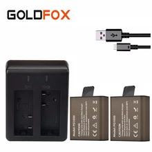 2Pcs 1050mAh Rechargeable Li ion Batteries USB Dual Charger For EKEN H9 H9R H3 H3R H8PRO