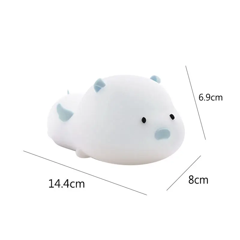 Led Cute Cartoon Silicone Pig Night Light Usb Rechargeable Touch Sensor Bedroom Beside Night Lamp For Children Kid Baby Gift B