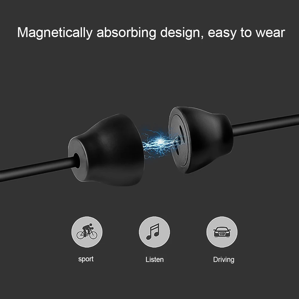 Стерео Bluetooth 4,2 наушники с громкой связью в ухо беспроводной приемник Musice магнитные спортивные наушники с микрофоном вкладыши