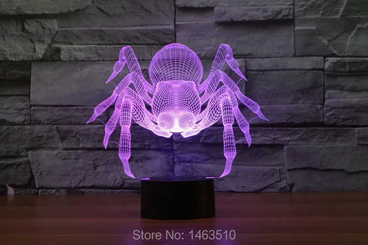 HAIXIANG USB Colouful паук на пульте управления 3D настольная лампа Luminaria светодиодный ночник украсить Атмосфера лампы освещения детский подарок