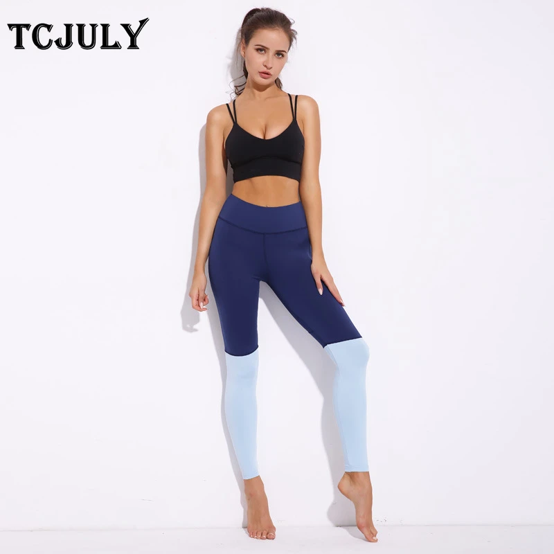 TCJULY новая стильная прекрасная форма лоскутные леггинсы женские модные с высокой талией обтягивающие брюки до щиколотки для фитнеса