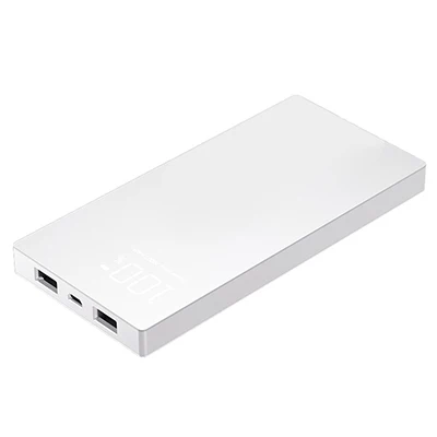 White Зеркальное зарядное устройство 30000 мАч LCDDual USB power bank для xiaomi iPhone X 8 7 6s huawei p20 lite - Цвет: White