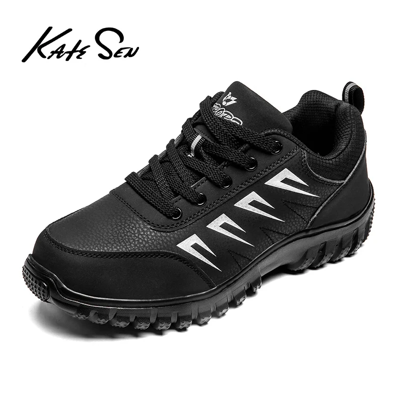 KATESEN men's boots fashion shoes men's Flock comfortable outdoor non-slip casual shoes comfortable wear men's hiking shoes