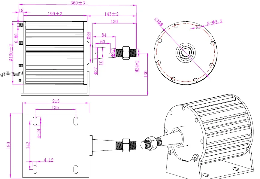 2kw 48/96/110/220v AC Низкие обороты постоянный магнит генератор 220V для домашнего использования