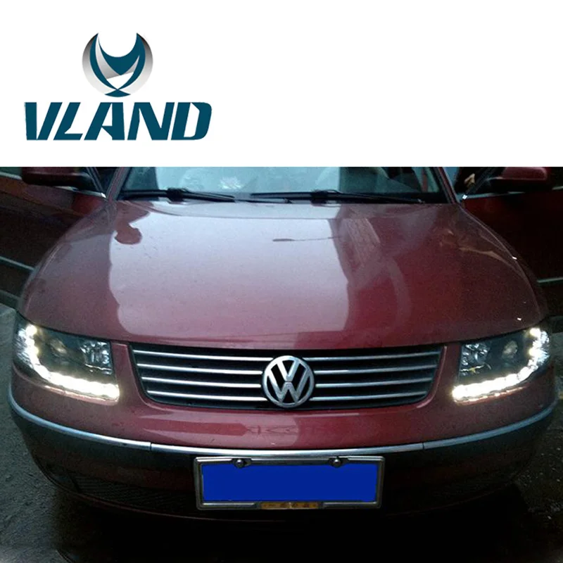 VLAND завод для автомобильных фар для Passat B7 B5 для 1997-2000 светодиодный для Passat B7 Bi-Xenon объектив фары+ Play+ Plug100% водонепроницаемый