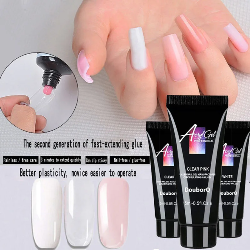 

Nail Art Crystal Extend UV Nail Gel Extension Builder Led Gel Nail Art Gel Lacquer Jelly Acrylic Builder UV Nail Poly Gel