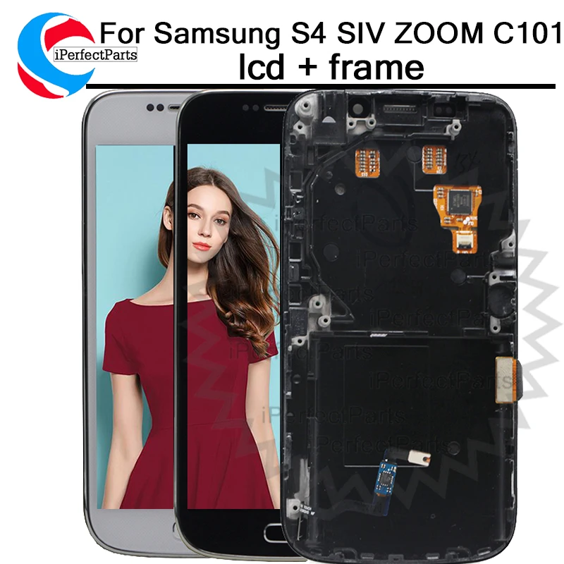

For Samsung Touch Screen For Samsung Galaxy S4 SIV ZOOM C101 LCD with frame Screen Display Touch Screen Digitizer Assembly Blue