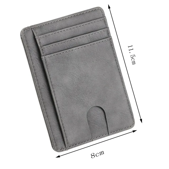 New RFID Blocking Men's Leather Wallet Slim Credit Card Holder Business Male Portable Mini Travel Purse For Man 6