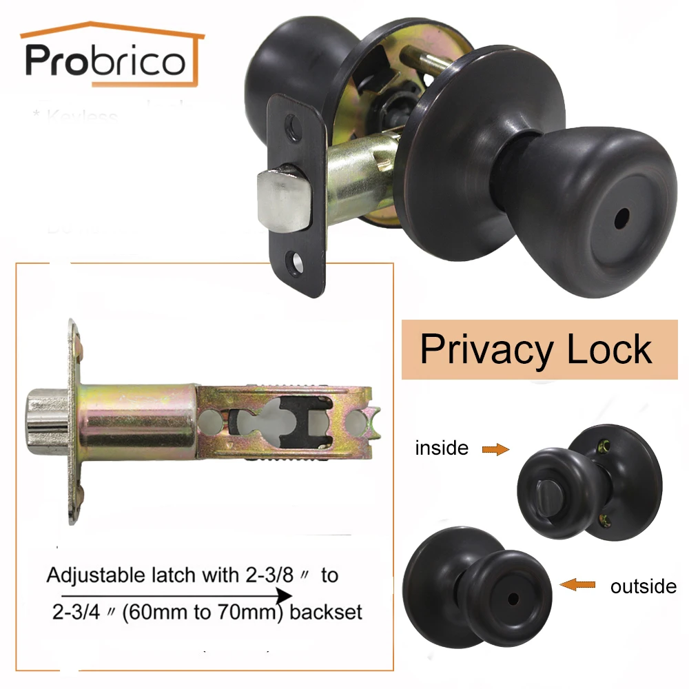 Probrico межкомнатные дверные ручки Тюльпан стиль ручки вращение замок масла потертые бронзовые Входные/личные/проходные дверные замки Аппаратные средства