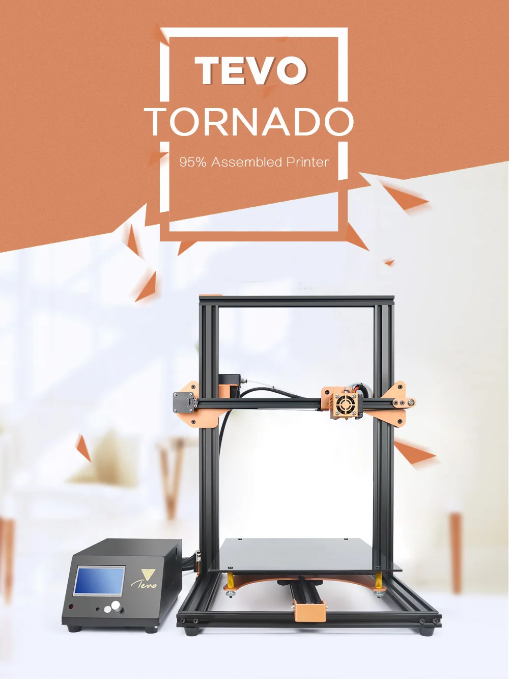 Newest TEVO Tornado 3D Printer Fully Assembled Aluminium Extrusion Impresora 3d Large Bed 3D Printer Machine Titan Extruder